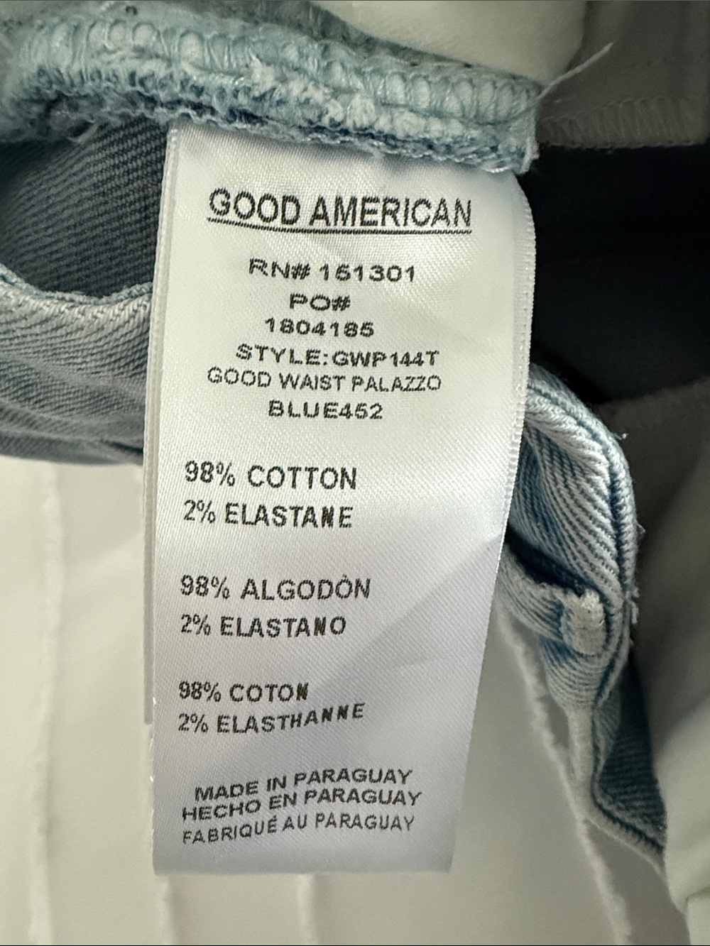 Good American Washed Denim Jeans — Pale Blue - Picture 4 of 4